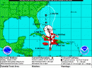 The projected track of Hurricane Matthew as of 1200 UTC on Monday, October 3. [NOAA graphic]